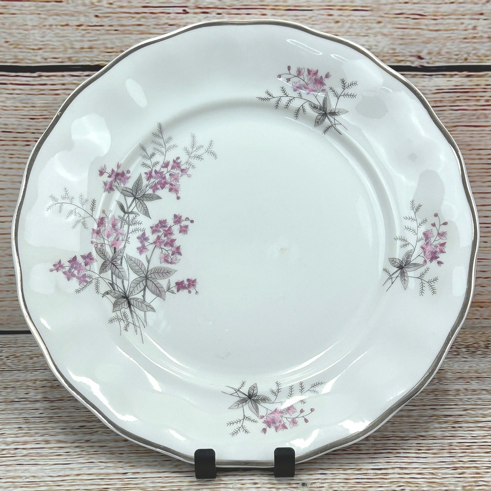 Favolina Karolina Jarolina Poland China‎ Dinner Plate Silver Scalloped 3879 2